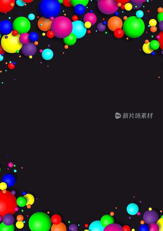 Colorful Glossy Balls Background. Falling Spheres. Abstract Candies.